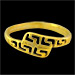 24k Gold Plated Sterling Silver Ring - Greek Key Motif Stem Overlap