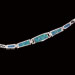 The Neptune Collection - Sterling Silver Bracelet - Opal & Greek Key Motif Links (1mm)