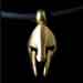 24k Gold Plated Sterling Silver Necklace w/ Rubber Cord - Ancient Greek Warrior Helmet (14mm)