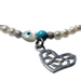 The Nefeli Collection - Triple Mother of Pearl Charm Bracelet with Silver Heart and Evil Eye (3.5mm 