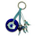 Good Luck Charm Keychain with blue glass evil eye 121423