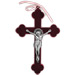 Metal Crucifix with Red Velvet Cross - Medium