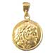 24k Gold Plated Sterling Silver Pendant - Two Sided Circular (15mm) - Vergina-Alexander