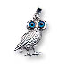 Platinum Plated Sterling Silver Pendant - Standing Owl (19mm)