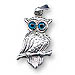 Platinum Plated Sterling Silver Pendant - Perched Owl (21mm)