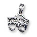 Sterling Silver Comedy and Tragedy Masks Pendant (25x13mm)