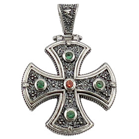 Mystras Byzantine Collection, Sterling Silver Byzantine Cross 25mm