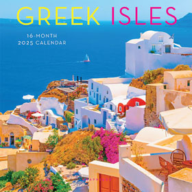 Greek Islands 2025, Mini Wall 16 month Calendar