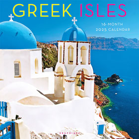 Greek Islands 2025, 16 month Wall Calendar