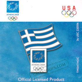 Athens 2004 Greek Flag Pin