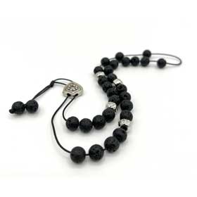 Worrybeads with Lava Rock Beads and Swirl Motif