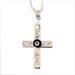 	 Sterling Silver Car Rear-View Mirror Charm - Cross w/ Mati Evil Eye