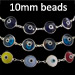 Sterling Silver Bracelet - Mati Evil Eye Chain (10mm)