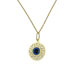 14k Gold Plated Sterling Silver Round Mati (Evil Eye) 15mm w/ Chain