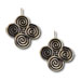 Sterling Silver Quad Minoan Swirl Motif Earrings w/ French Hooks 30mm